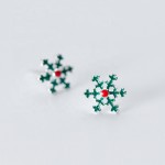 925银耳钉供应商 - 雪人鹿铃圣诞树精致饰品