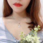 S925银吊坠项链工厂 - 微镶嵌小天使锆石婚礼