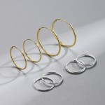 925银hoop耳环厂家 - 嘻哈大hoop18K镀金