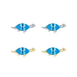 925 Sterling Silver Stud Earrings Supplier - Korean Cute Mini Inlaid Zircon Dinosaur