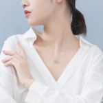 925银吊坠项链厂家 - 蓝色立方氧化锆蓝宝石雪花