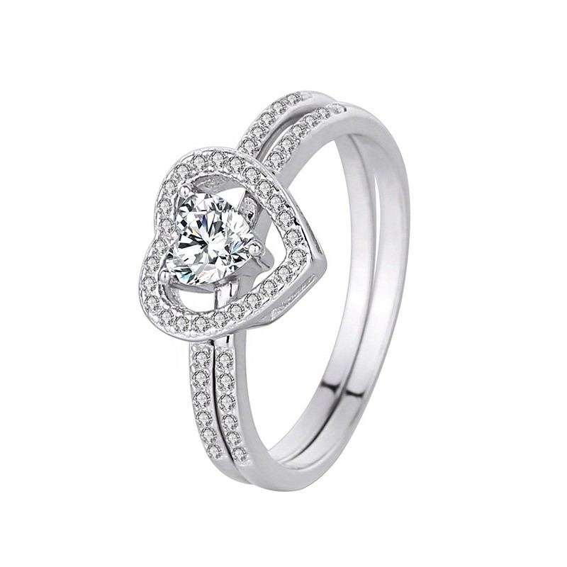 925 Sterling Silver Couple Rings Manufacturer - European American Zirconia Wedding Diamond