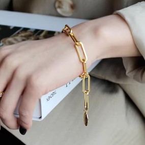 925 Sterling Silver Bracelet Manufacturer - Hip Hop Jesus Coin Paperclip Link Chain