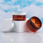 塑料罐供应商-100ml琥珀色PET乳霜容器