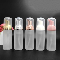 旅行泡沫器供应商-50ml磨砂塑料金色泵