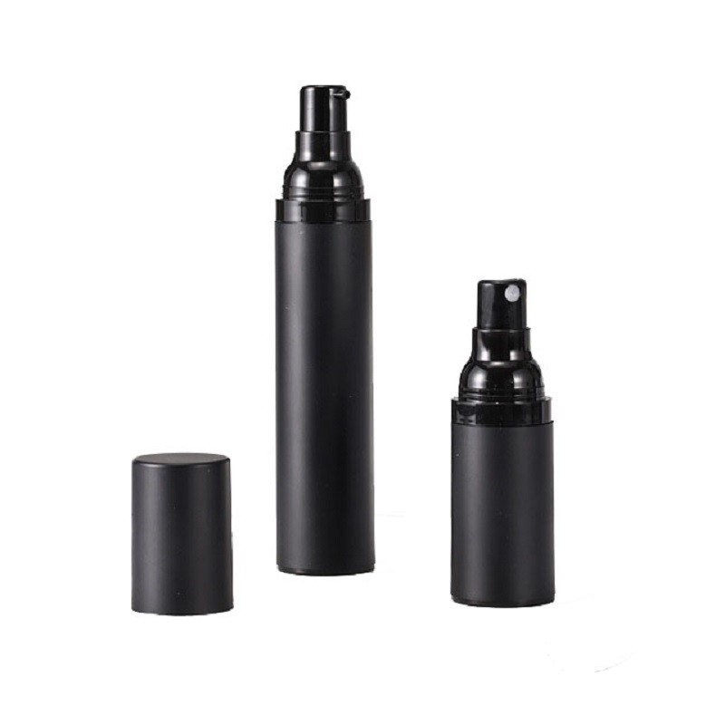 Airless Pump Bottle Supplier - 30ml Frosted Black Lotion Pump