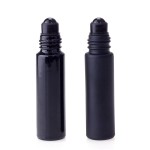Roll-on Bottle Supplier - 10ml Matte Black Glass Obsidian Roller