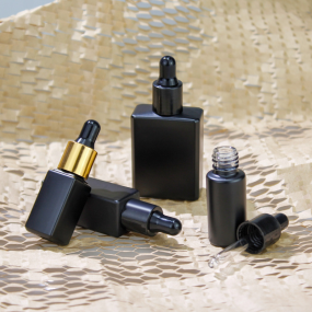 Glass Dropper Manufacturer - 3-15ml Matte Black Square Sample