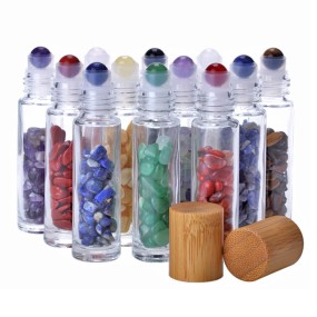 Glass Bottle Manufacturer - 10ml Clear Crystal Bamboo Cap