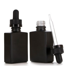 滴瓶厂家-30ml黑色磨砂玻璃滴管
