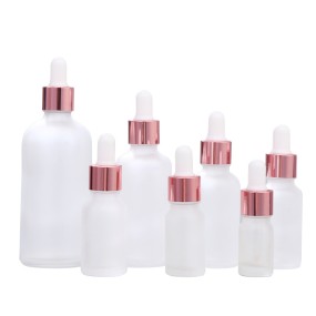 Dropper Bottle Factory - Rose Gold Cap Frosted Glass 5-100ml