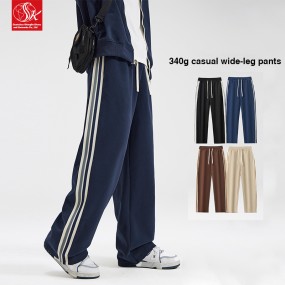 Sweat Pants Factory - Stripe Design Loose Fit Casual