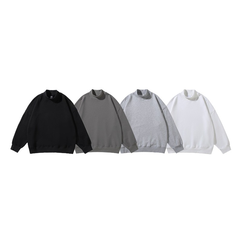 Hooded Sweatshirt Factory - Plain Black Oversize