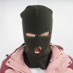 滑雪面罩供应商-3孔针织巴拉克拉法帽