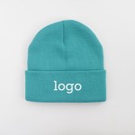 毛线帽厂家-100%腈纶刺绣LOGO