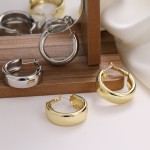 Earrings Set Manufacturer - Fashion Gold Silver Color C-shaped Geometric for Women