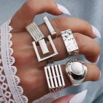 Adjustable Ring Supplier - Fashion Exaggerated Geometry for Women Jewelry