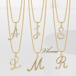 Initial Necklace Factory - High Quality Letter Pendant Copper Gold Plated Opp Bag