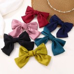 Hair Clips Manufacturer - Satin Bow Large Tails Hair Bow Hairpin Bowknot Hairgrips