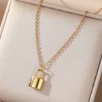 Necklace Factory - High Quality Gold Plated Stainless Steel Mini Lock Pendant