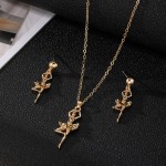 Jewelry Set Manufacturer - 2025 Fashion Ballet Dancer Gold Color Geometric for Women