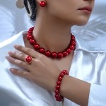 Jewelry Set Supplier - Women's Imitation Pearl Necklace Bracelet Earrings Party