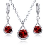 Jewelry Set Supplier - Luxury Waterdrop Shape Crystal Necklace Earrings Wedding Party