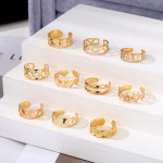 Foot Rings Supplier - Cute Hollow Five Pointed Star Flower 10 Piece Gold Plated