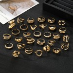 Ring Set Manufacturer - 2025 Exaggerated Irregular Light Gold Geometric Open