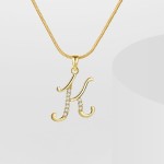 Initial Necklace Factory - High Quality Letter Pendant Copper Gold Plated Opp Bag