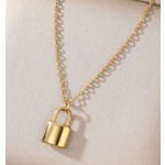 Necklace Factory - High Quality Gold Plated Stainless Steel Mini Lock Pendant