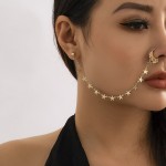 Nose Clip Manufacturer - Punk Pearl Butterfly Tassel Chain Gold-Plated Personalized