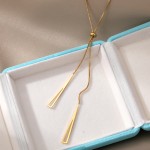 Necklace Manufacturer - Triangle Tassel Pull-out Stainless Steel Adjustable Knot