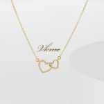 Pendant Necklace Manufacturer - Custom Wholesale Interlocking Heart CZ Zircon Double