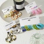 Earrings Set Manufacturer - 6 Pairs Bohemian Acrylic Flower Colourful Hoops Exaggerated