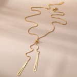 Necklace Manufacturer - Triangle Tassel Pull-out Stainless Steel Adjustable Knot