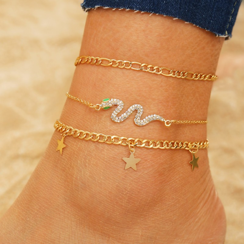Anklets Manufacturer - Bohemian Shell Snake Summer Multilayer Barefoot Leg Chain