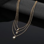 Necklace Manufacturer - 2025 Fashion Zircon Three Layer Tassel Gold for Women