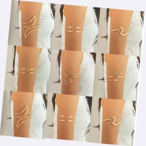 Armband Manufacturer - African Style Crushed Stone Beaded Spiral Line Vintage Gold