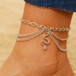 Anklets Factory - Wholesale Vintage Beach Feet Multi 3 Layers Gold Chain Alloy
