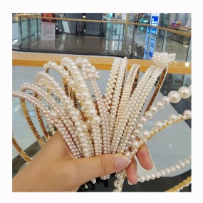 Headband Factory - New Trendy Fashion Big Pearl Bow Sunflower Pearl Hair Hoop