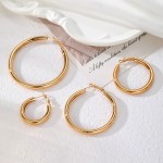 Earrings Set Supplier - 4Pcs Exaggerated Earrings Gold Color Geometric Party