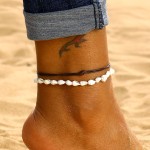 Anklets Supplier - Fashion Shell Summer Beach Barefoot Leather Bohemian Leg Chain