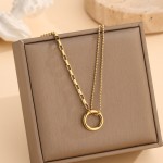 Jewelry Set Factory - Luxury Geometric Circle Splicing Stainless Steel Necklace
