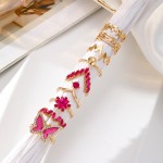 Ring Set Supplier - 9Pcs Butterfly Crown Heart Zircon Rose Red Diamond for Women