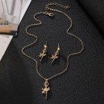 Jewelry Set Manufacturer - 2025 Fashion Ballet Dancer Gold Color Geometric for Women