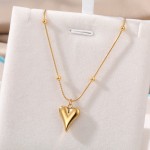 Necklace Factory - Custom Charm Heart Natural Shell Pendant Gold Plated Stainless