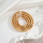 Earrings Set Supplier - 4Pcs Exaggerated Earrings Gold Color Geometric Party