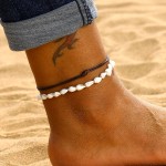 Anklets Supplier - Fashion Shell Summer Beach Barefoot Leather Bohemian Leg Chain