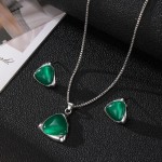 Jewelry Set Manufacturer - Trendy Triangle Pendant Necklace Earrings Set for Women